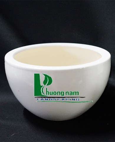 Chậu men trắng