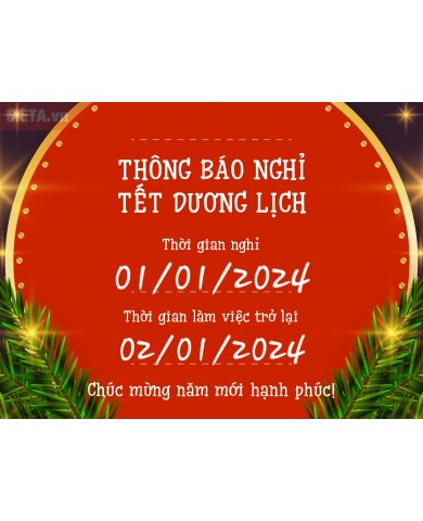 Thông báo lịch nghỉ Tết Dương lịch 2024